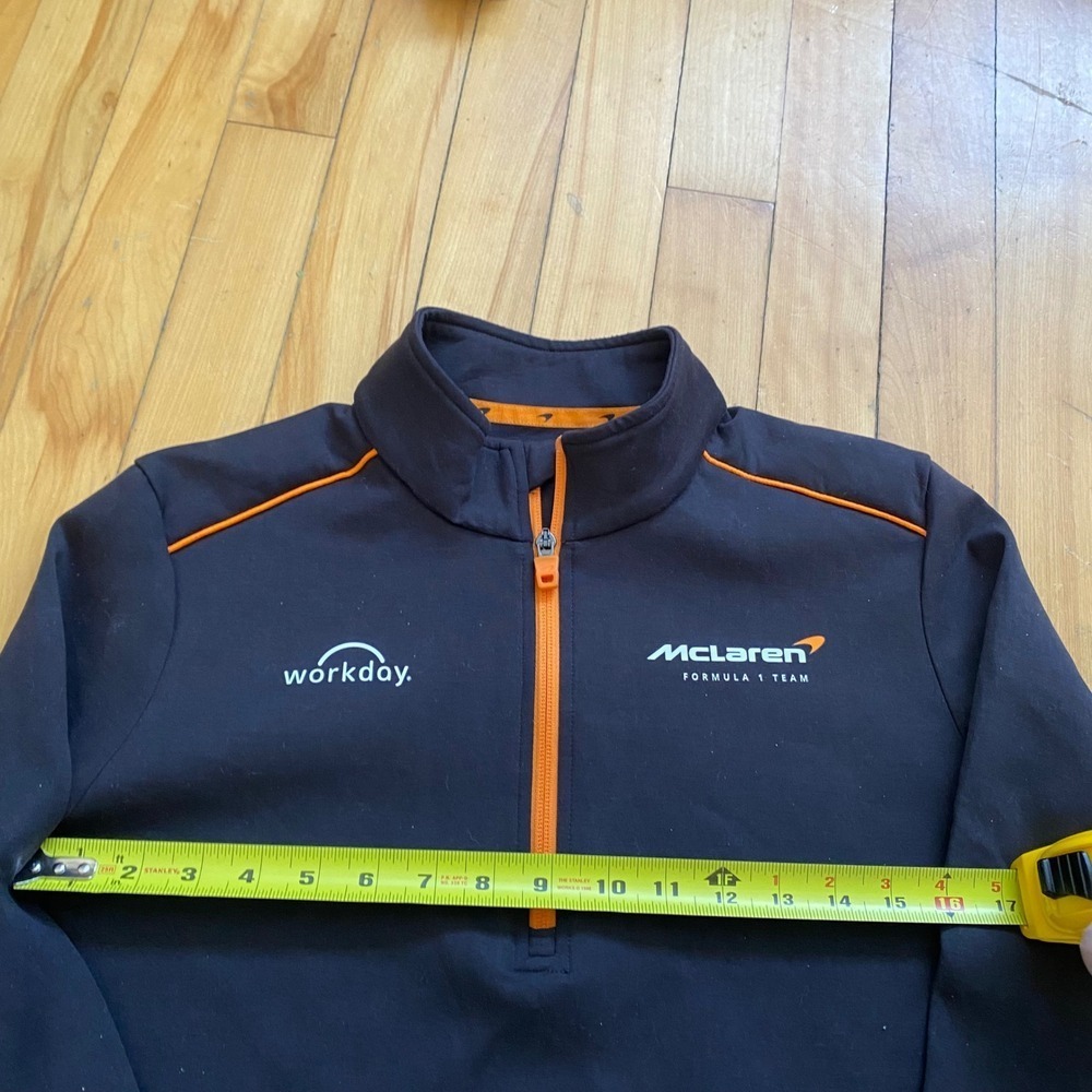 McLaren Formula 1 Team Workday Quarter Zip Pullover Jacket Black Orange Size XS - Picture 4 of 12